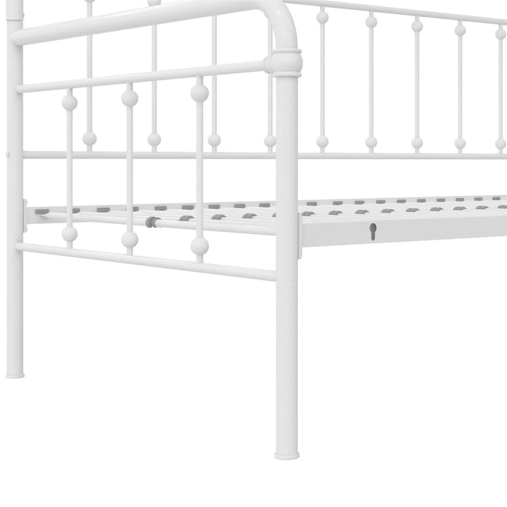 Locky Metal Daybed with Pop Up Trundle Bed - White - Twin-Over-Twin
