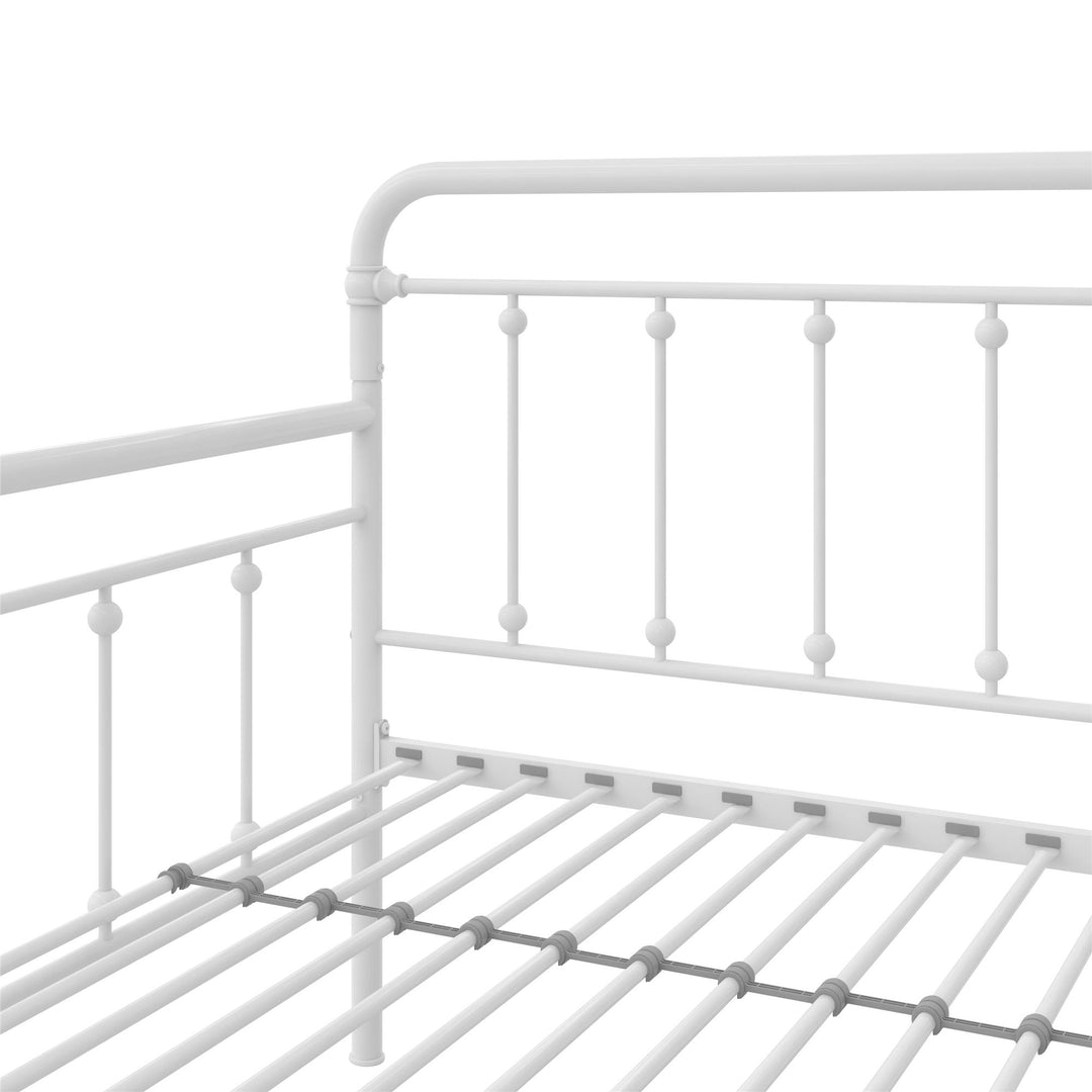 Locky Metal Daybed with Pop Up Trundle Bed - White - Twin-Over-Twin
