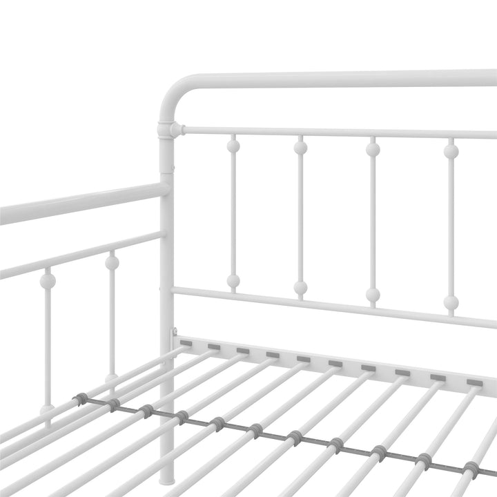Locky Metal Daybed with Pop Up Trundle Bed - White - Twin-Over-Twin
