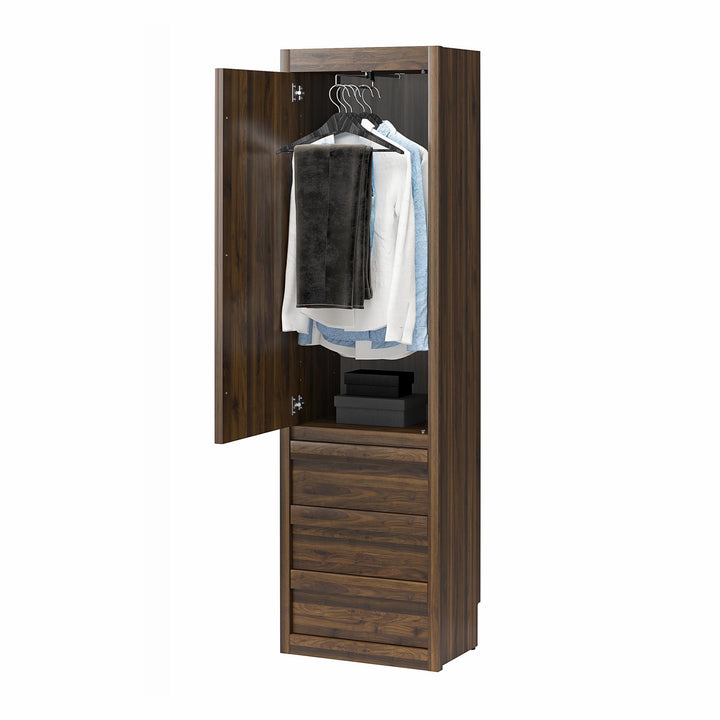 Paramount Armoire Wardrobe Storage Cabinet with Drawers - Columbia Walnut