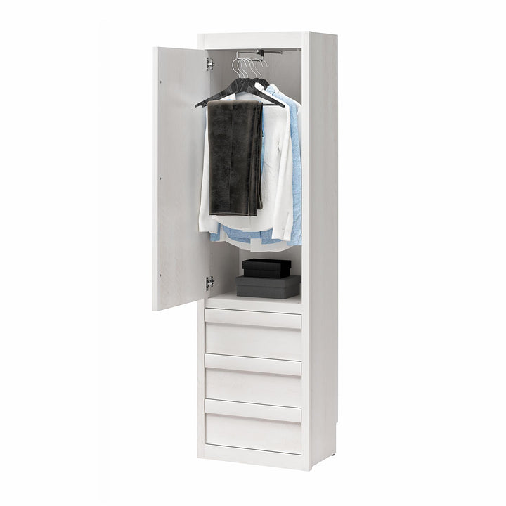 Paramount Armoire Wardrobe Storage Cabinet with Drawers - Ivory Oak