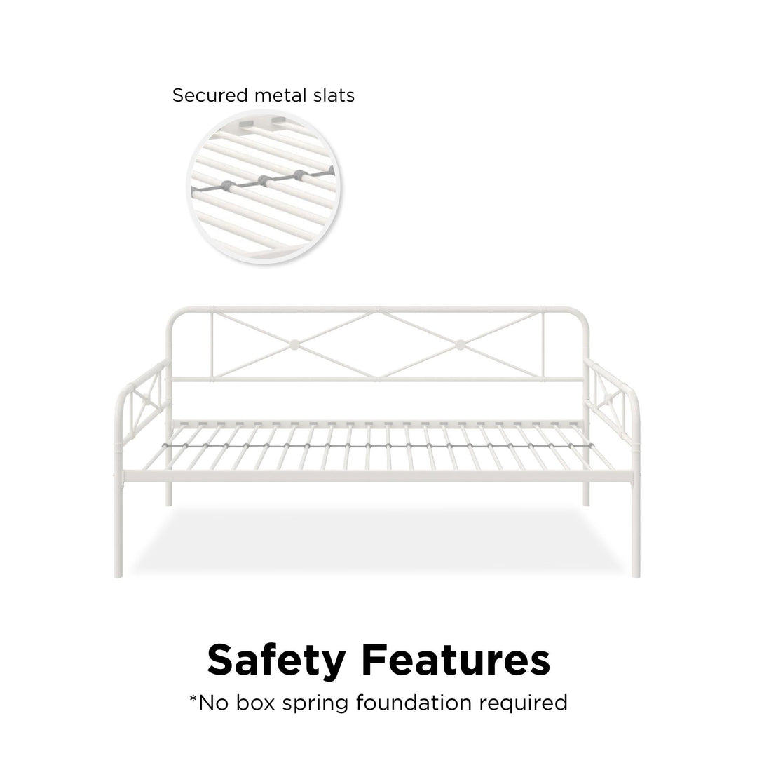 Allysa Metal Daybed with Steel Frame - White - Twin