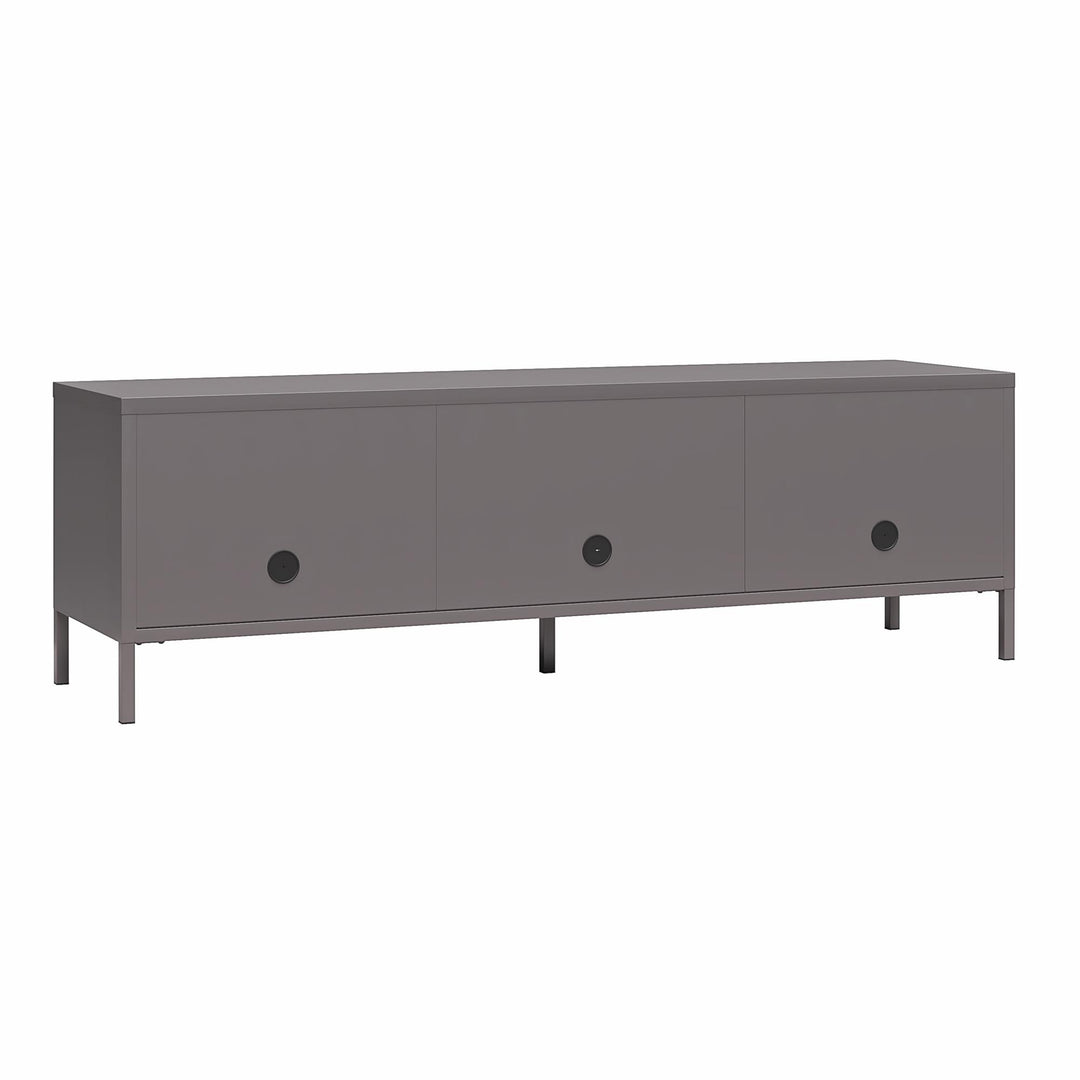 Shadwick Metal TV Stand for TVs up to 65" with Perforated Metal Mesh Accents - Graphite Grey