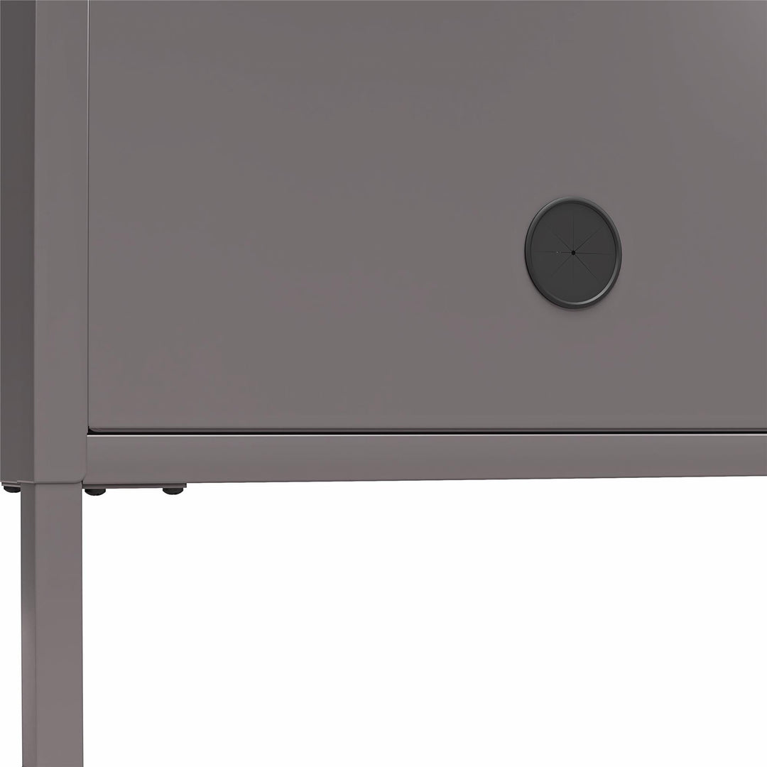Shadwick Metal TV Stand for TVs up to 65" with Perforated Metal Mesh Accents - Graphite Grey
