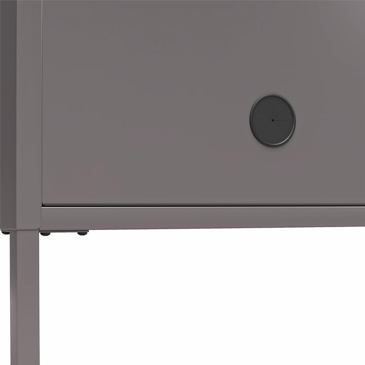 Shadwick Metal TV Stand for TVs up to 65" with Perforated Metal Mesh Accents - Graphite Grey