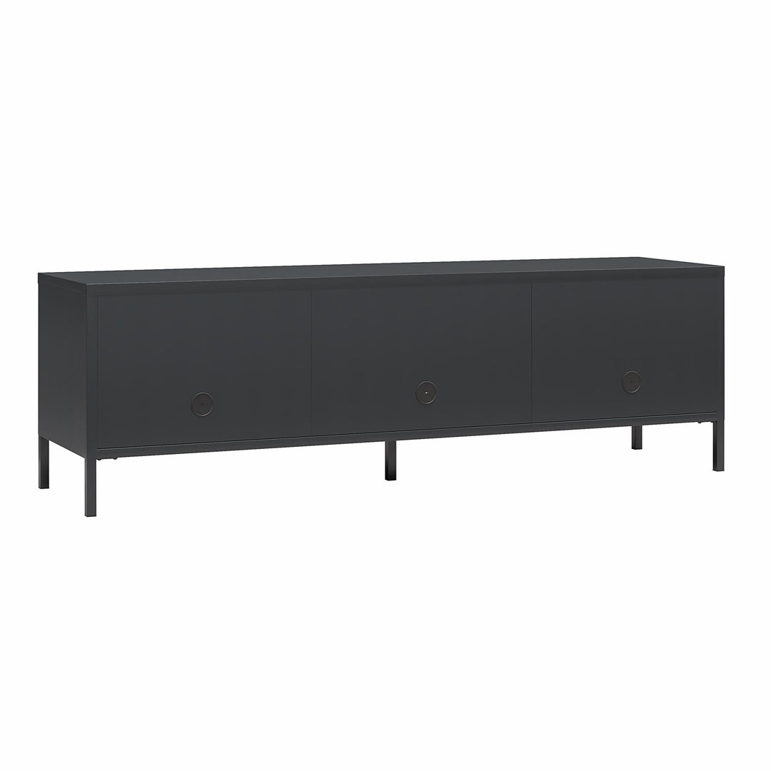 Shadwick Metal TV Stand for TVs up to 65" with Perforated Metal Mesh Accents - Black