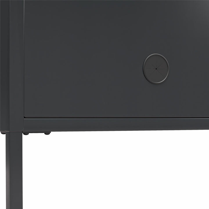 Shadwick Metal TV Stand for TVs up to 65" with Perforated Metal Mesh Accents - Black
