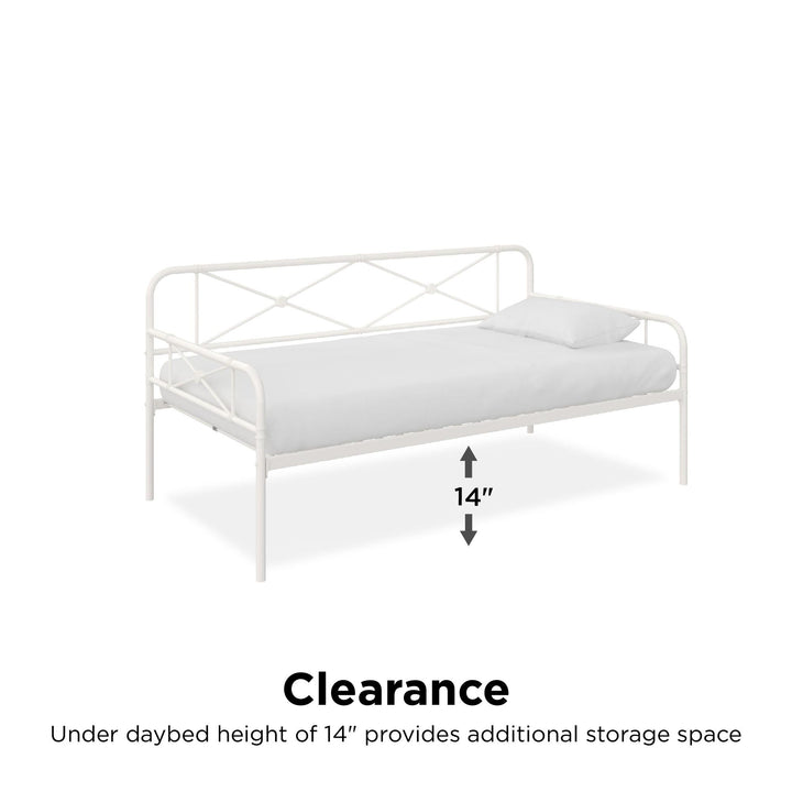 Allysa Metal Daybed with Steel Frame - White - Twin