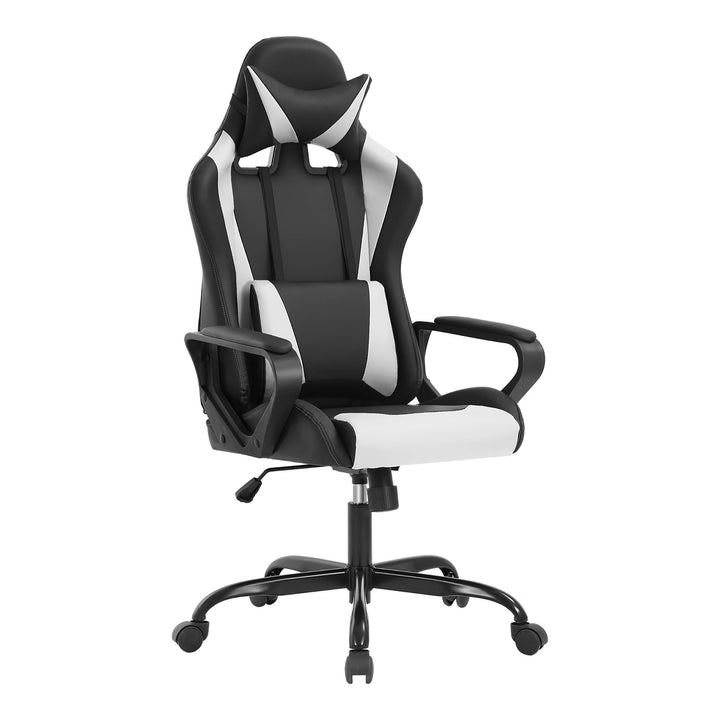 Rune Ergonomic Adjustable Reclining Gaming Chair with Lumbar Pillow - Black