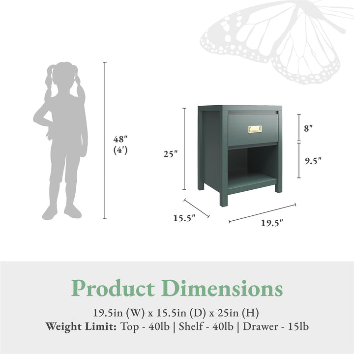 Monarch Hill Haven Kids 1 Drawer Nightstand - Hunter Green
