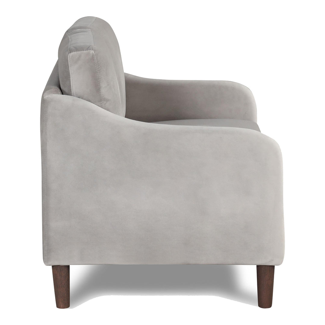 Willis 2 Seater Velvet Upholstered Loveseat - Light Gray