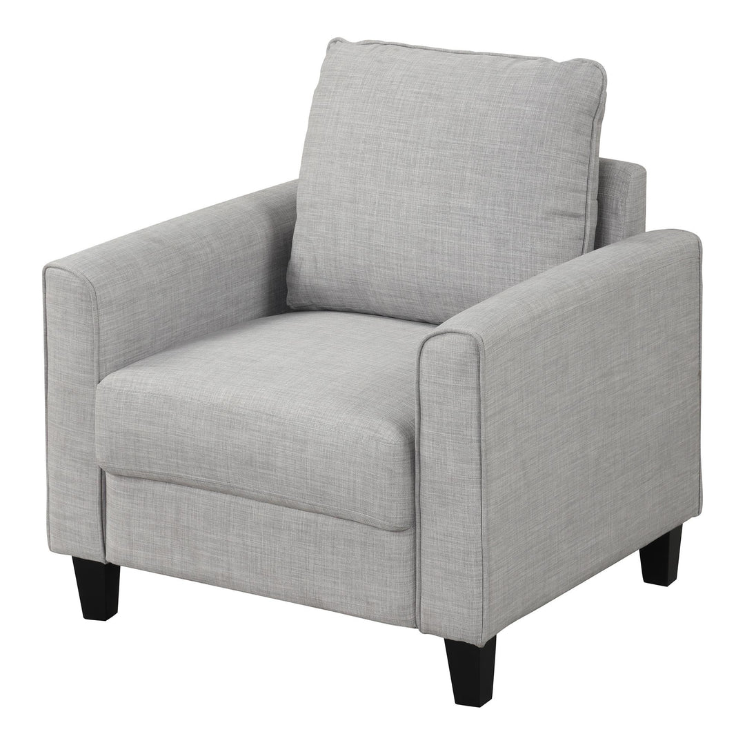 Warren Upholstered Flared Arms Chair with Solid Wood Tapered Legs  - Light Gray