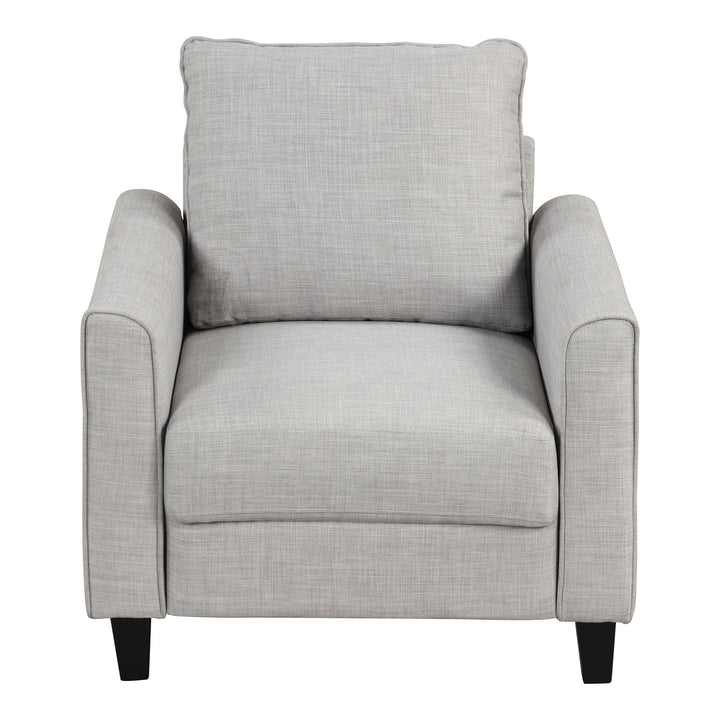 Warren Upholstered Flared Arms Chair with Solid Wood Tapered Legs  - Light Gray