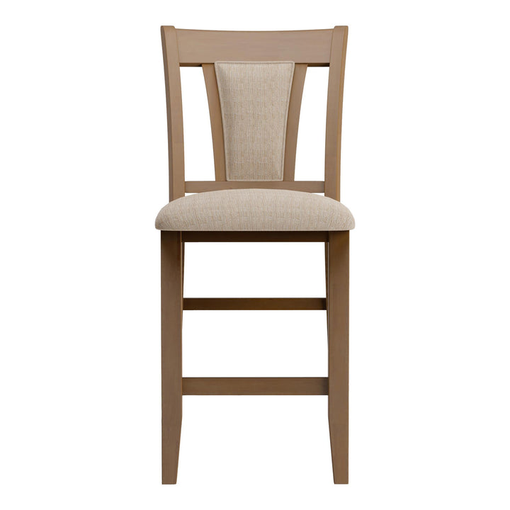 Maine Polyester Upholstered Counter Height Chairs, Set of 2 - Beige