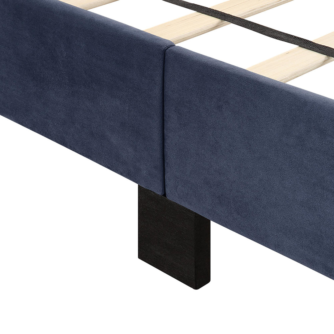 Helen Upholstered Queen Platform Bed with Bench Storage - Gray - Queen
