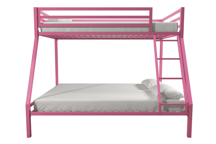 Lara Premium Twin over Full  Metal Bunk Bed - Twin-Over-Full -  Pink 