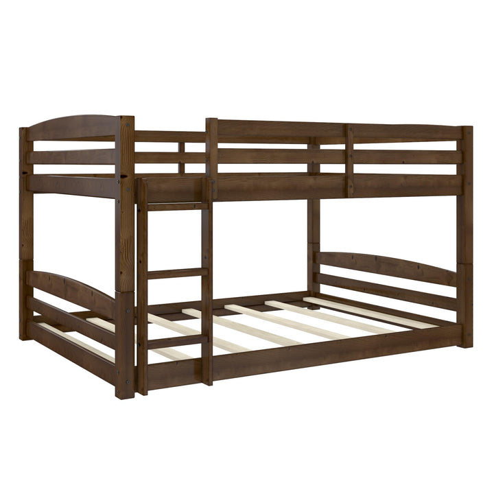 Sierra Full over Full Wood Bunk Bed, Converts into 2 Full Beds - Mocha - Full-Over-Full