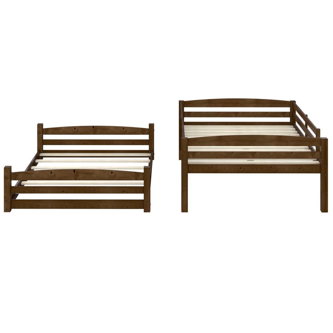 Sierra Full over Full Wood Bunk Bed, Converts into 2 Full Beds - Mocha - Full-Over-Full