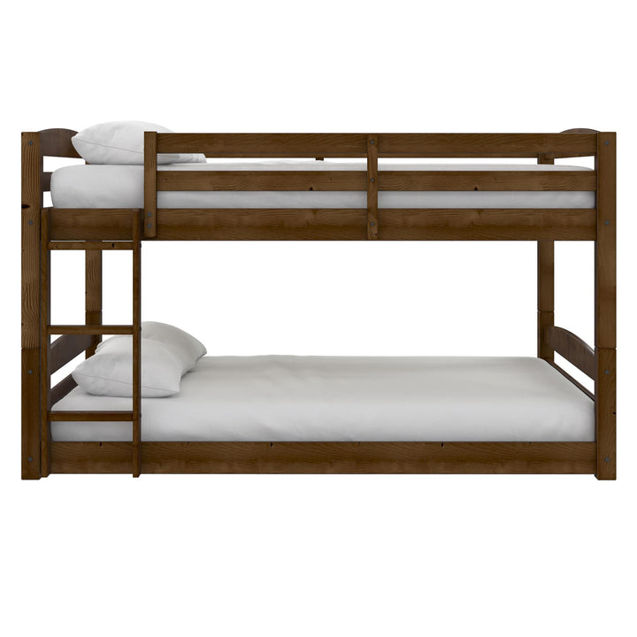 Wood Bunk Bed Converts into 2 Beds -  Mocha  - Full-Over-Full