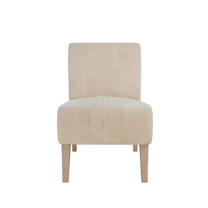 Hazen Armless Upholstered Corduroy Accent Chair - Ivory - 1-Seater
