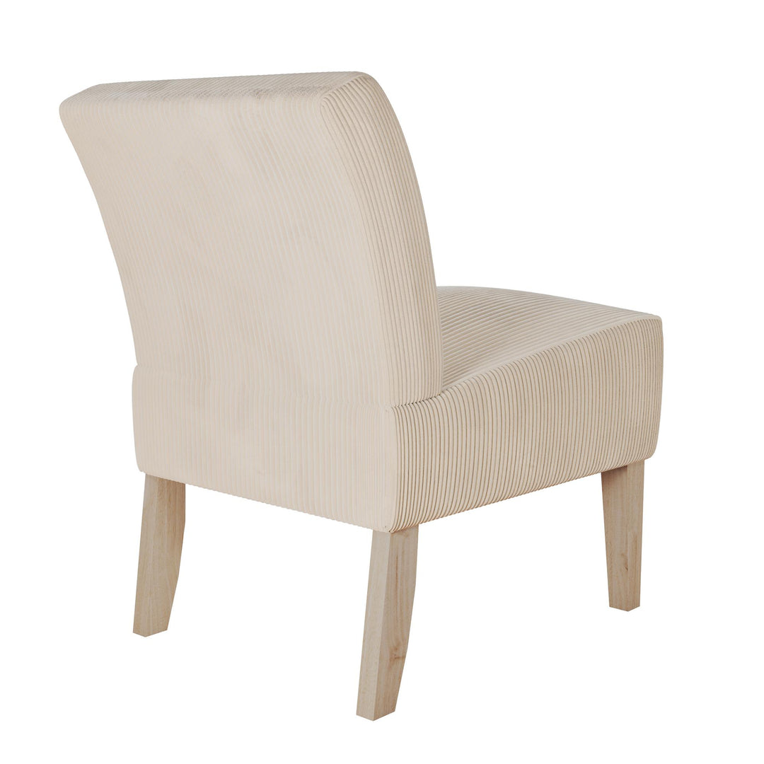 Hazen Armless Upholstered Corduroy Accent Chair - Ivory - 1-Seater
