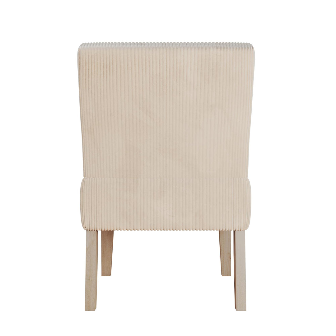 Hazen Armless Upholstered Corduroy Accent Chair - Ivory - 1-Seater