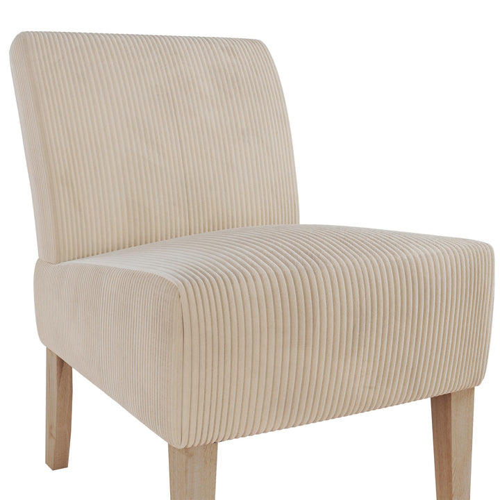Hazen Armless Upholstered Corduroy Accent Chair - Ivory - 1-Seater