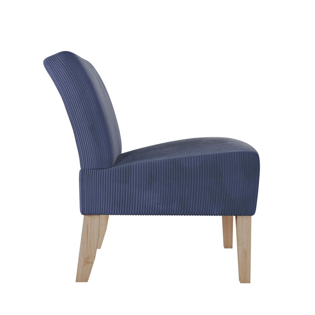 Hazen Armless Upholstered Corduroy Accent Chair - Navy - 1-Seater
