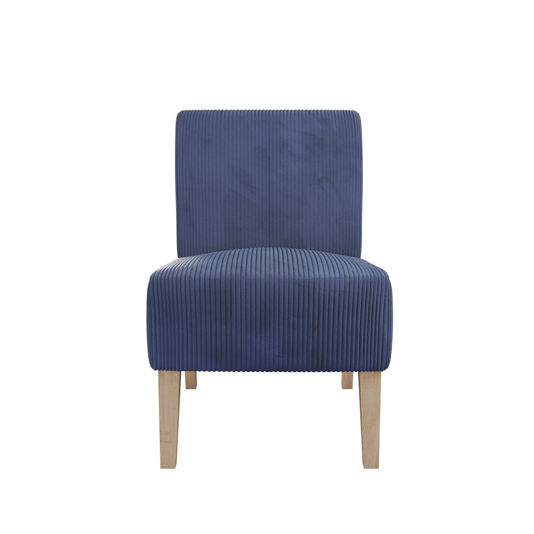 Hazen Armless Upholstered Corduroy Accent Chair - Navy - 1-Seater
