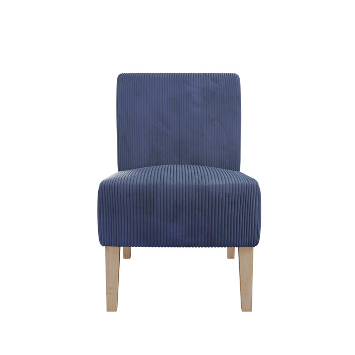 Hazen Armless Upholstered Corduroy Accent Chair - Navy - 1-Seater