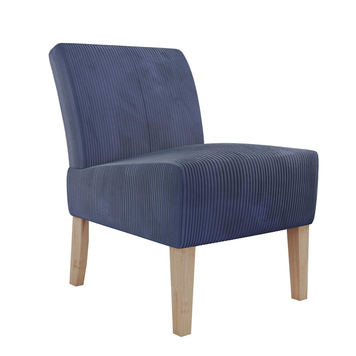 Hazen Armless Upholstered Corduroy Accent Chair - Navy - 1-Seater