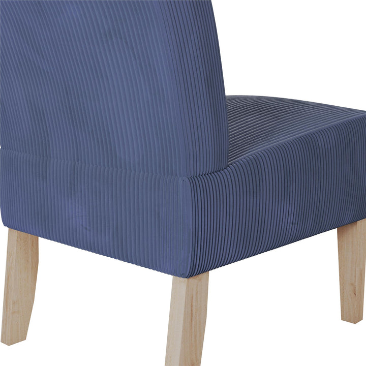 Hazen Armless Upholstered Corduroy Accent Chair - Navy - 1-Seater
