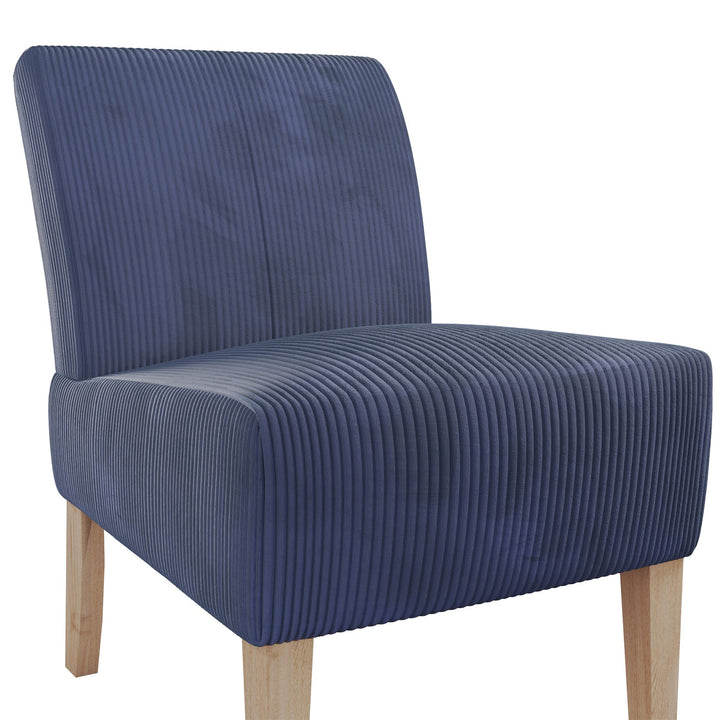 Hazen Armless Upholstered Corduroy Accent Chair - Navy - 1-Seater