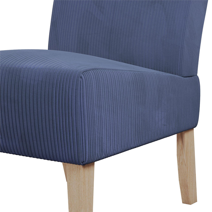 Hazen Armless Upholstered Corduroy Accent Chair - Navy - 1-Seater