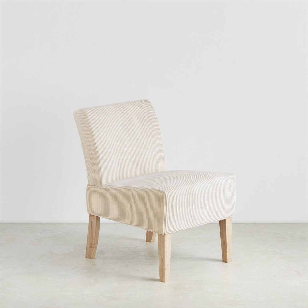 Hazen Armless Upholstered Corduroy Accent Chair - Ivory - 1-Seater