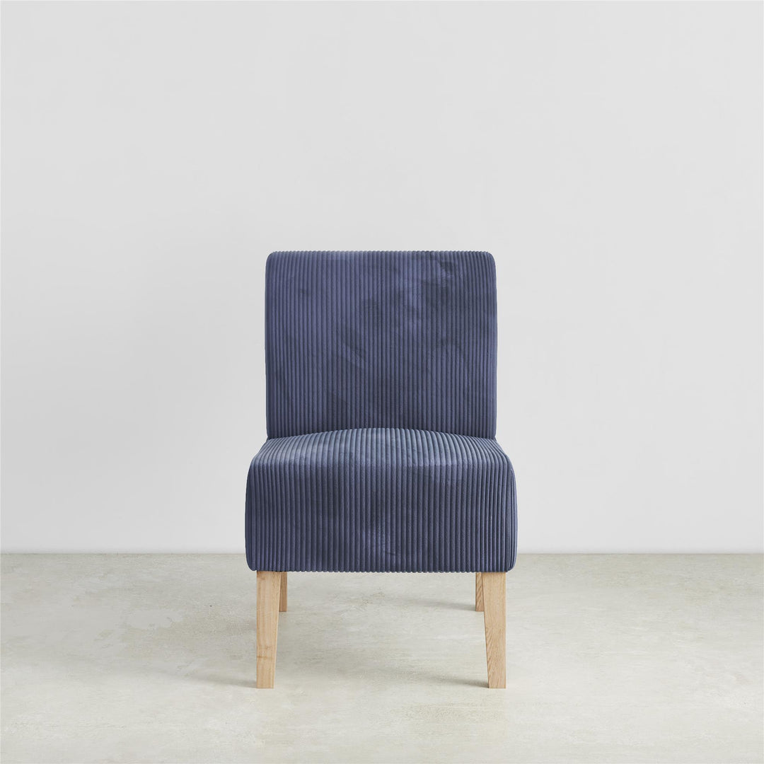 Hazen Armless Upholstered Corduroy Accent Chair - Navy - 1-Seater