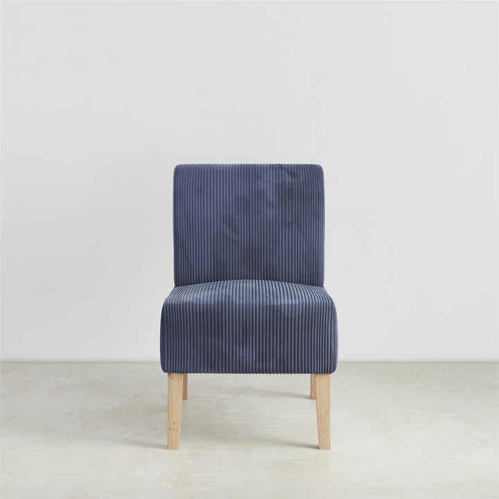 Hazen Armless Upholstered Corduroy Accent Chair - Navy - 1-Seater