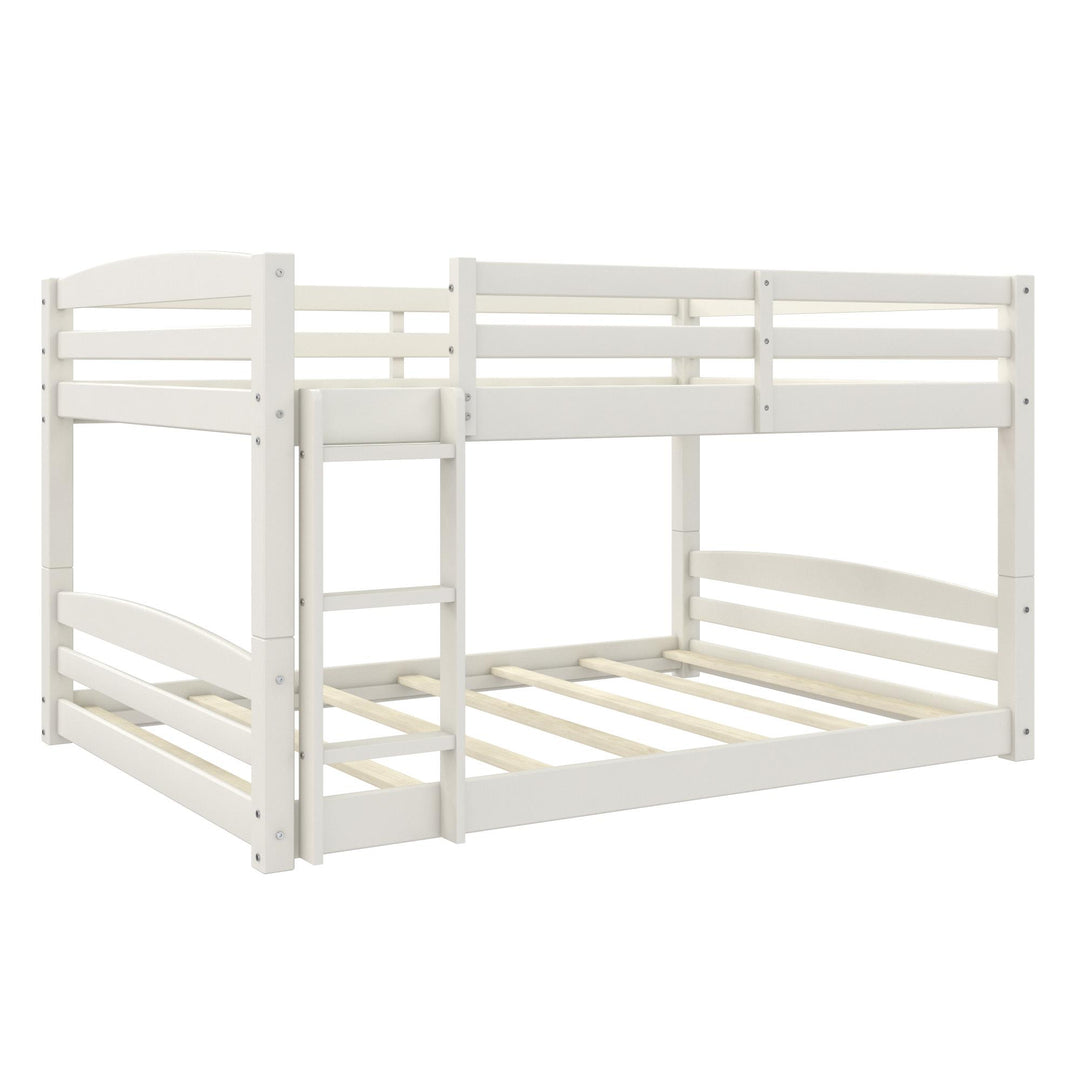 Spacious Full over Full Wood Bunk Bed -  White  - Full-Over-Full