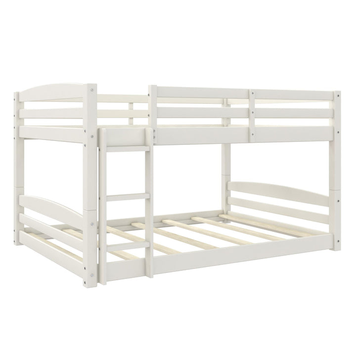 Spacious Full over Full Wood Bunk Bed -  White  - Full-Over-Full