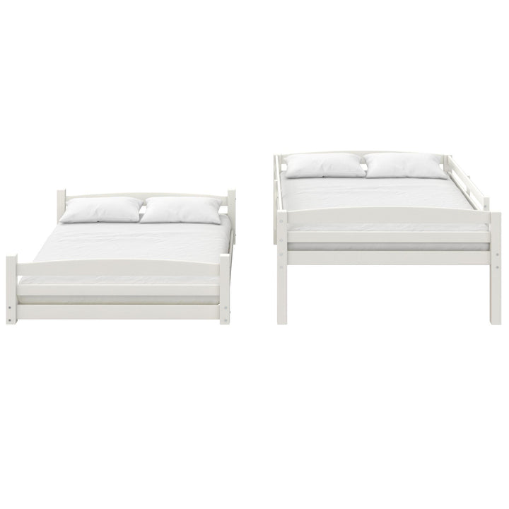 Wood Bunk Bed with Conversion Option -  White  - Full-Over-Full