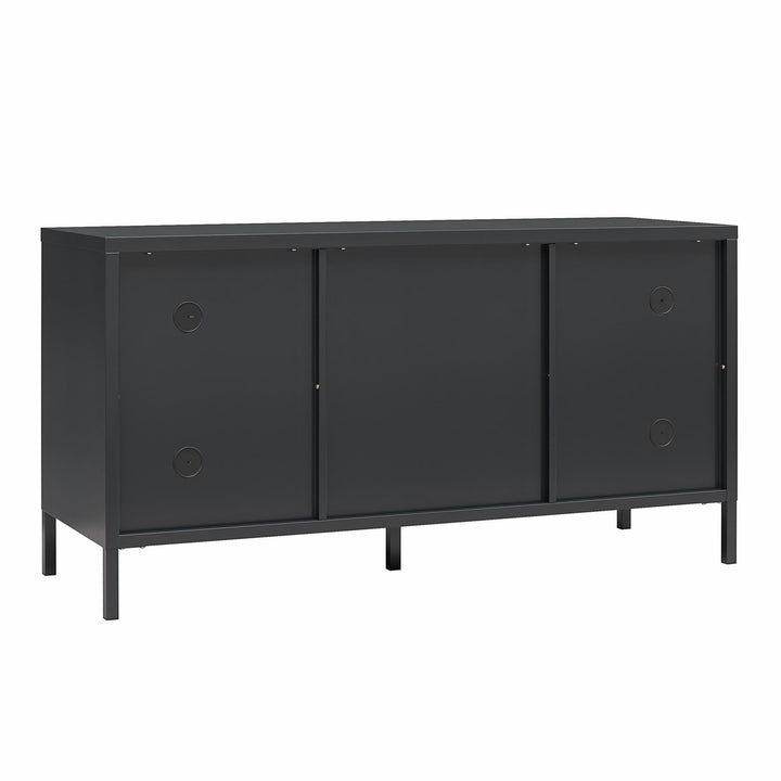 Shadwick Metal TV Stand for TVs up to 50" with Perforated Metal Mesh Accents - Black