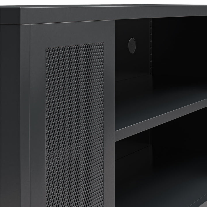 Shadwick Metal TV Stand for TVs up to 50" with Perforated Metal Mesh Accents - Black