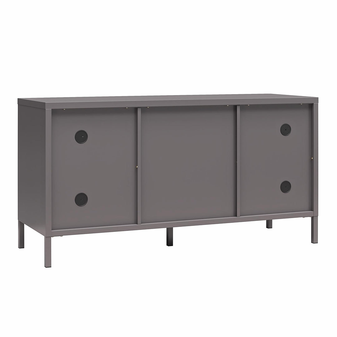 Shadwick Metal TV Stand for TVs up to 50" with Perforated Metal Mesh Accents - Graphite Grey