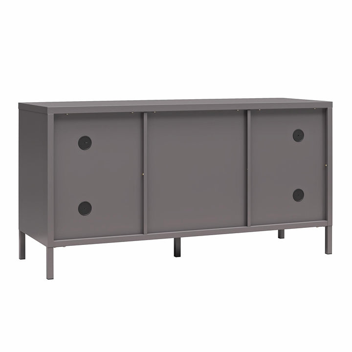 Shadwick Metal TV Stand for TVs up to 50" with Perforated Metal Mesh Accents - Graphite Grey