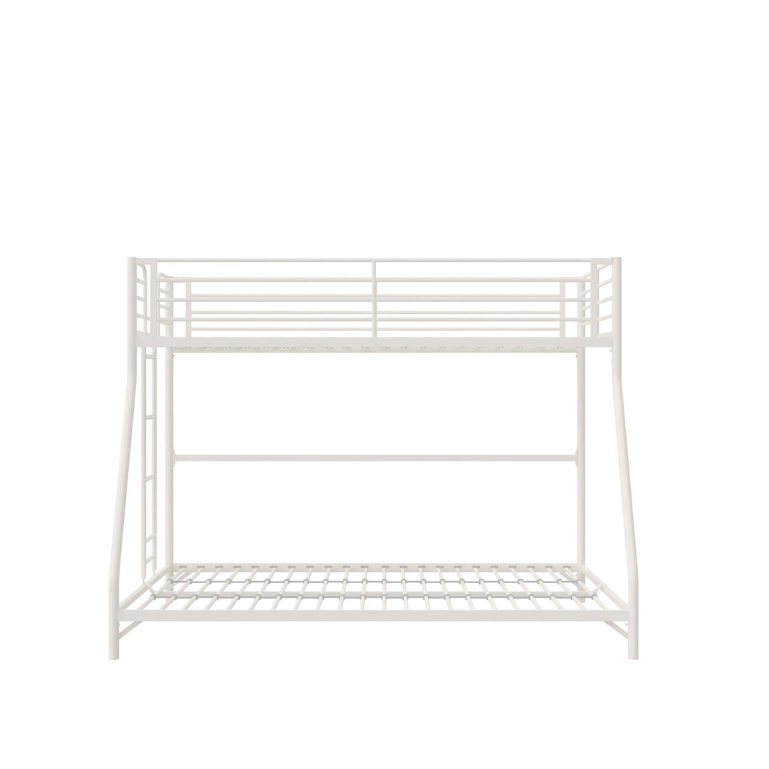 BrEZ Build Collection Easy Assembly Metal Bunk Bed - Off White - Twin-Over-Full