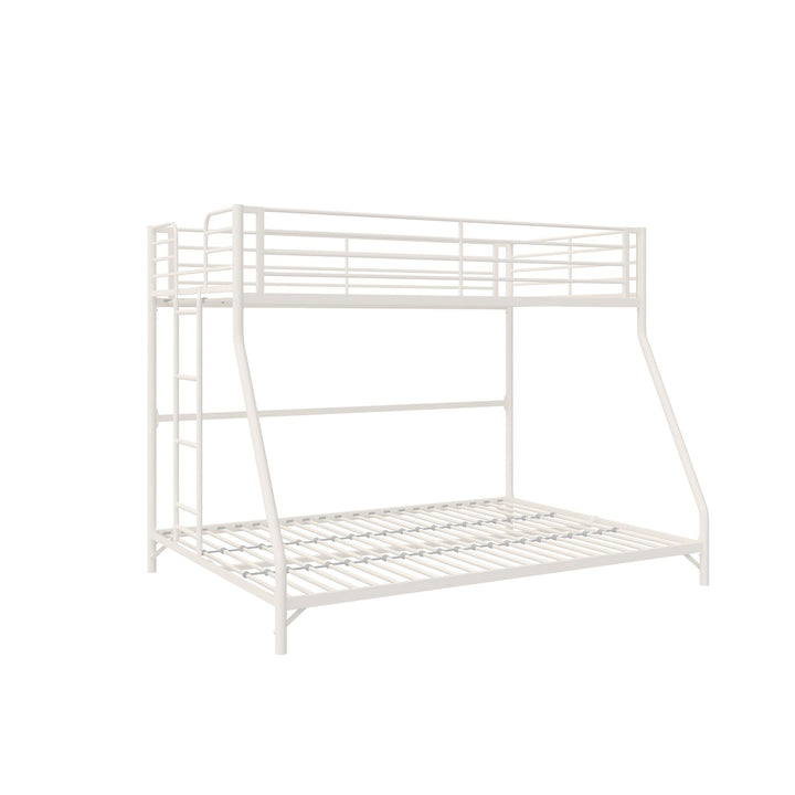 BrEZ Build Collection Easy Assembly Metal Bunk Bed - Off White - Twin-Over-Full
