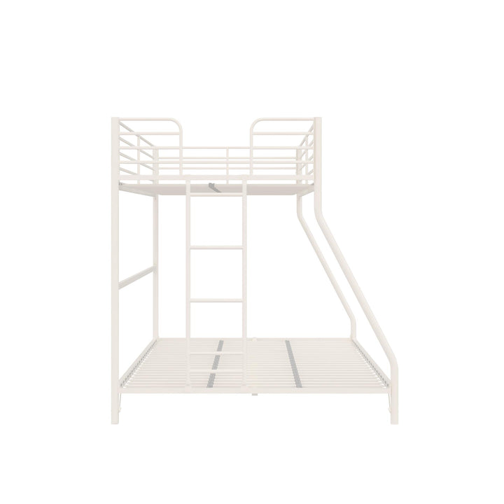 BrEZ Build Collection Easy Assembly Metal Bunk Bed - Off White - Twin-Over-Full