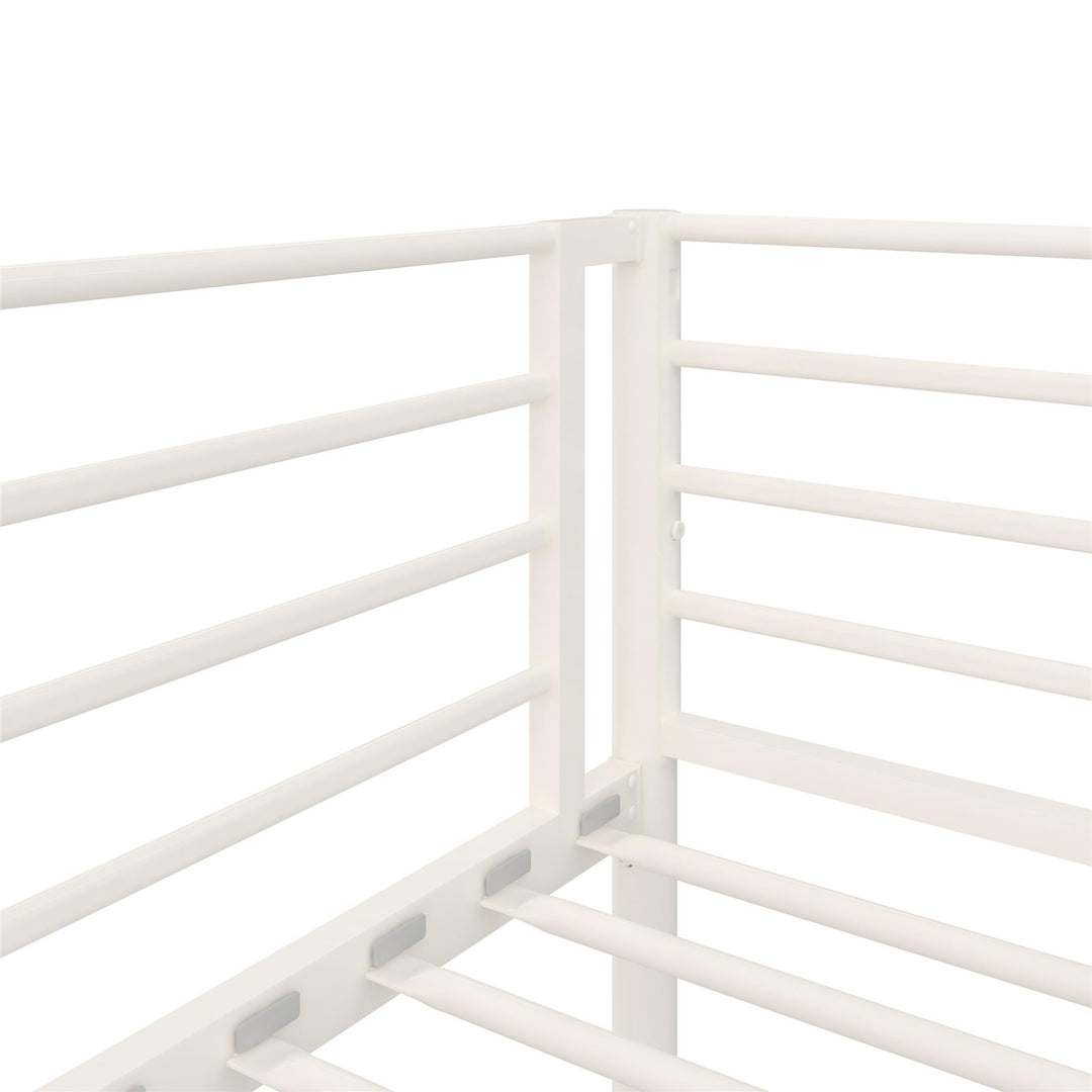 BrEZ Build Collection Easy Assembly Metal Bunk Bed - Off White - Twin-Over-Full