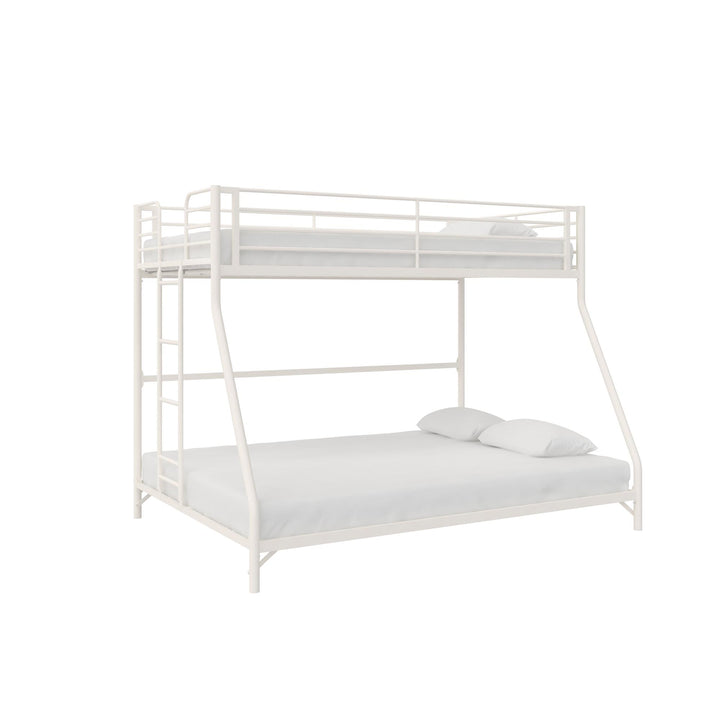 BrEZ Build Collection Easy Assembly Metal Bunk Bed - Off White - Twin-Over-Full