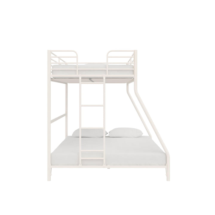 BrEZ Build Collection Easy Assembly Metal Bunk Bed - Off White - Twin-Over-Full